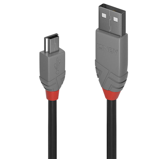 Lindy 0.5m Usb2.0 A-m to Mini-b Cbl-anthra (36721) — Lindy | Guards on Duty Shop