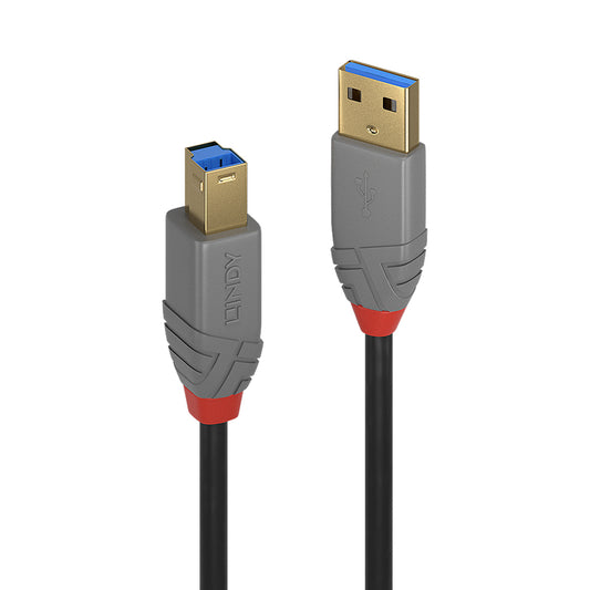 Lindy 3m Usb3.0 A-m to B-m Cable Anthra (36743) — Lindy | Guards on Duty Shop