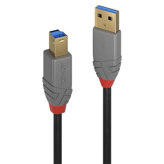 Lindy 5m Usb3.0 Am-bm Black Cable Anthra (36744) — Lindy | Guards on Duty Shop