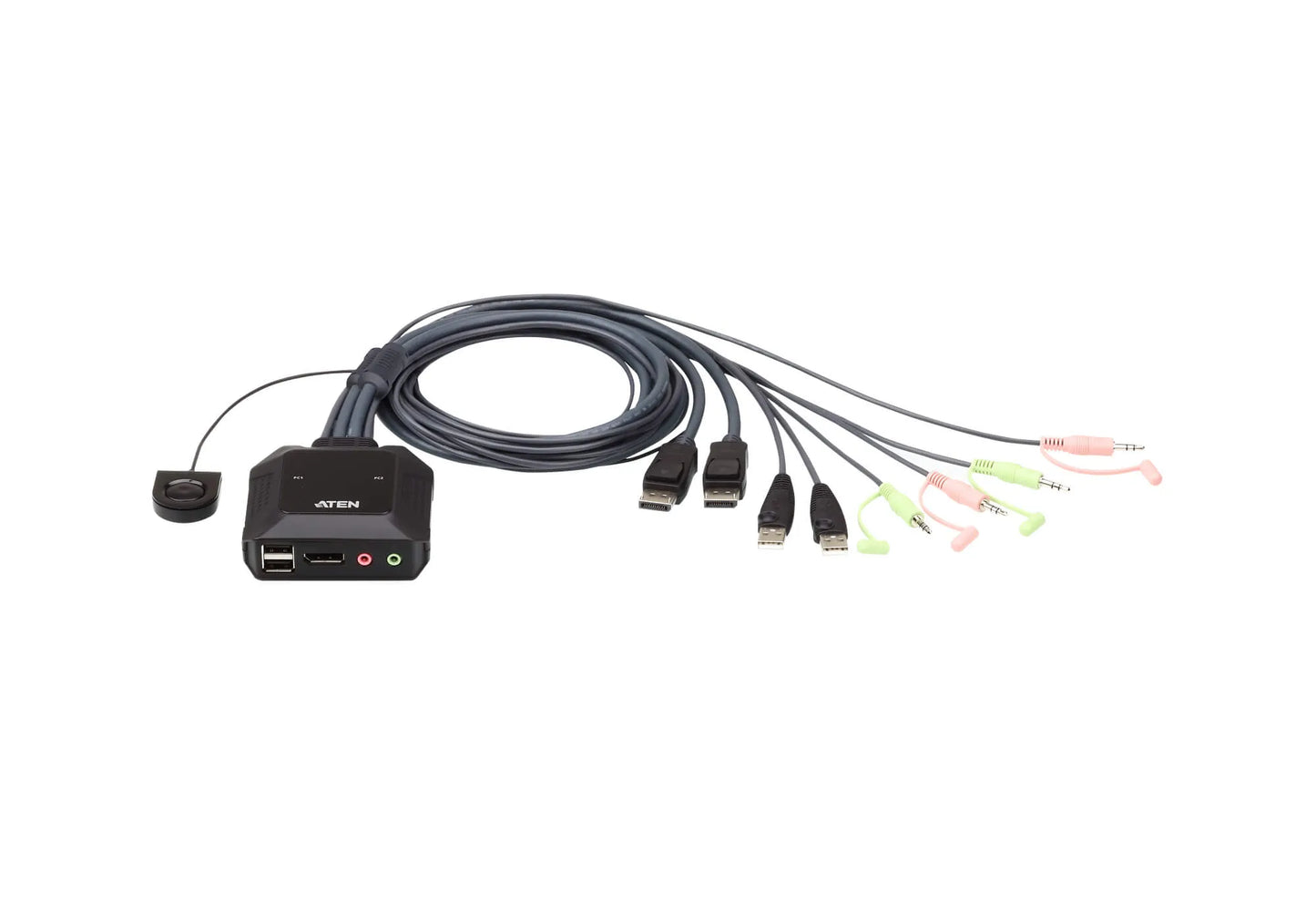 Aten USB 2-Port DisplayPort Cable With Remote Port Selector KVM Switch
