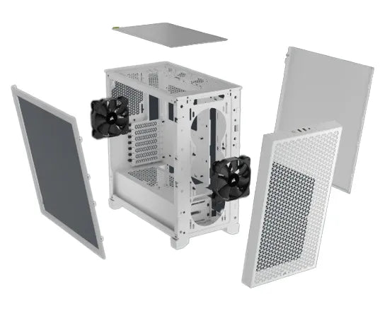 3000D AIRFLOW White Mid-Tower PC Case; 2x 3.5'' |  2x 2.5'' Drive Bays; Up to 360mm Radiator compatible; 2x 120mm fan incl