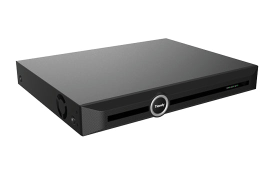 Tiandy 40CH Embedded Linux NVR, Up to 12MP, 4k Resolution, 2 x HDD - Pro Series, S+265/H.265/H.264B(M)(H) compression, ANR.N+M, I/O - 16/4, 2x USB, 2x LAN, IR-Remote & Mouse. Aluminium Housing