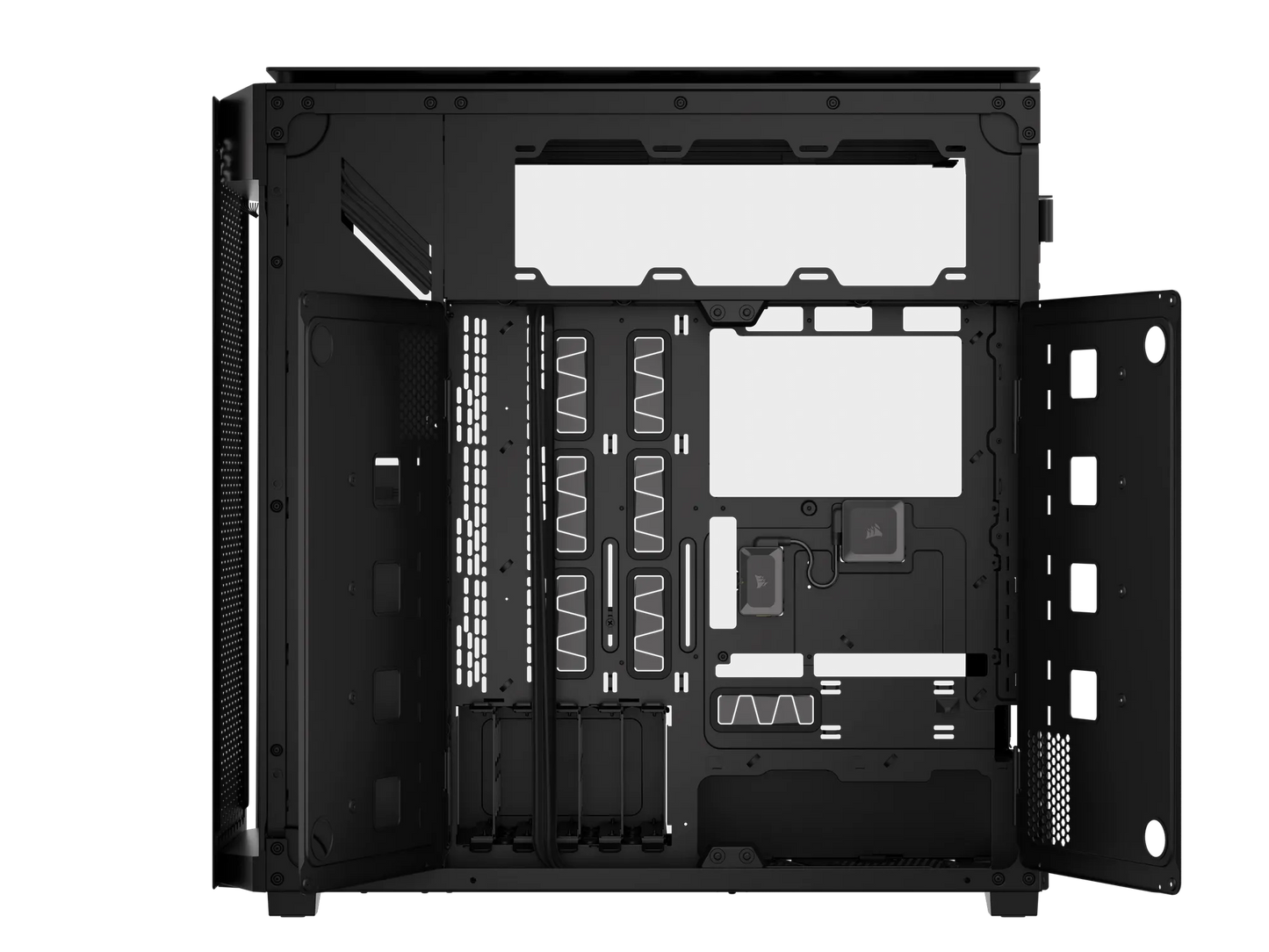 iCUE LINK 9000D AIRFLOW Tempered Glass Super-Tower; Supports  18x 120mm fans - Black
