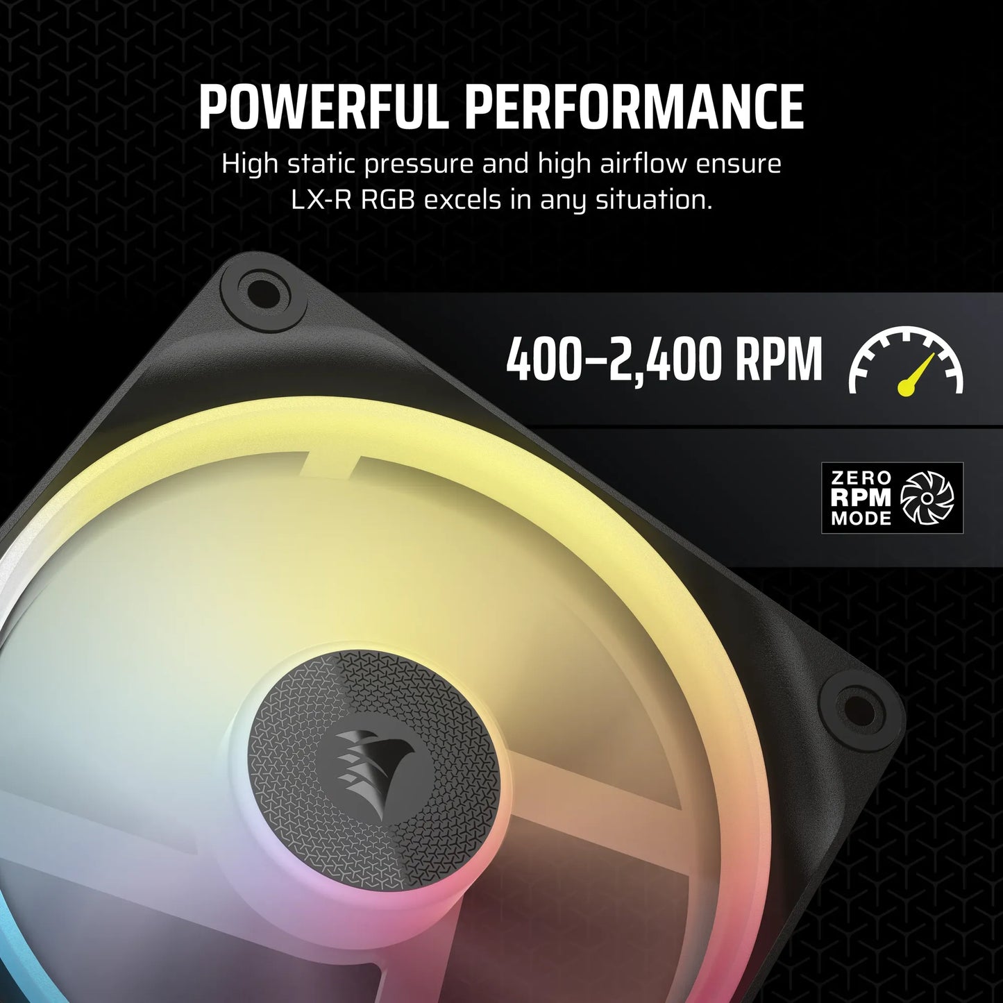 CORSAIR LX-R RGB Series; iCUE LINK LX120-R RGB; 120mm RGB Fan; Single Fan.