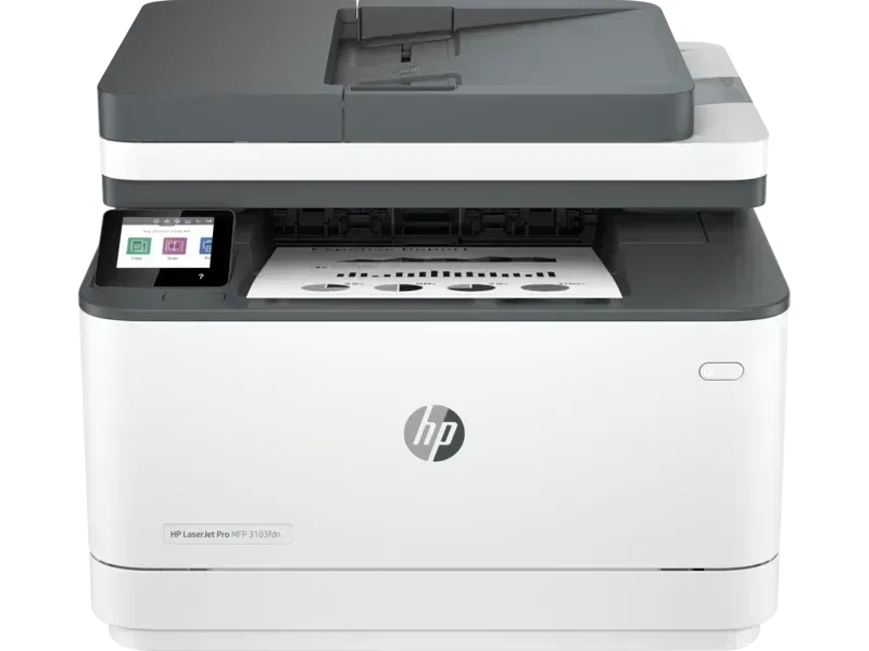 HP LASERJET PRO MFP 3103FDW PRINTER. FUNCTIONS: PRINT, COPY, SCAN, FAX. PRINT TECHNOLOGY: LASER. PRINT SPEED: UP TO 33 PPM BLACK (A4, NORMAL); UP TO 20 IPM BLACK (A4, DUPLEX). PRINT RESOLUTION: UP TO 1200 X 1200 DPI BLACK (BEST); TECHNOLOGY: : 600DPI - Guards On Duty Shop & Security Guards