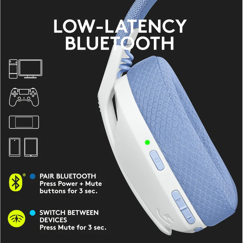 Logitech(R) G435 LIGHTSPEED Wireless Gaming Headset - White - Guards On Duty Shop & Security Guards