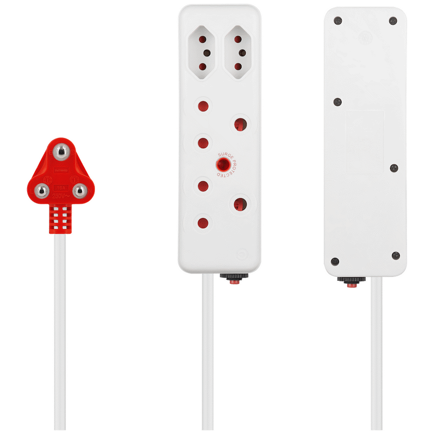 Ellies 4 Way Surge Extension Lead -5M - WT