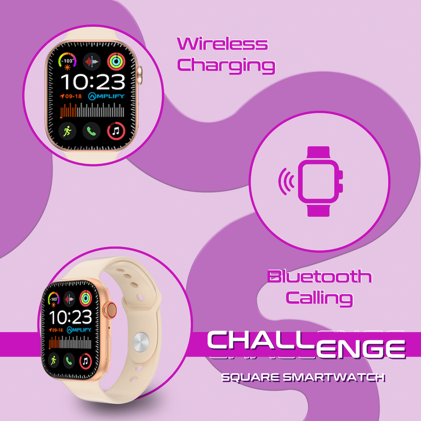 Amplify Challenge Series Square Smartwatch - Gold - Guards On Duty Shop & Security Guards