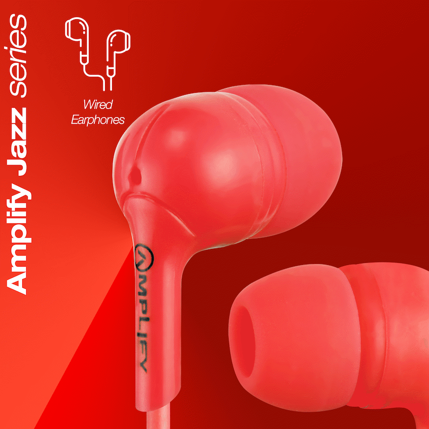 Amplify Jazz Series Earphones - Red - Guards On Duty Shop & Security Guards