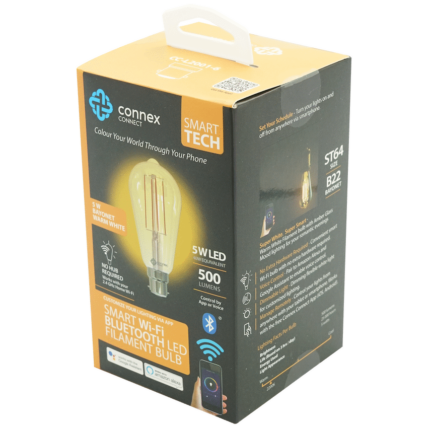 Smart Wi-Fi Bulb 5w LED Amber Filament Vintage Bayonet - Guards On Duty Shop & Security Guards