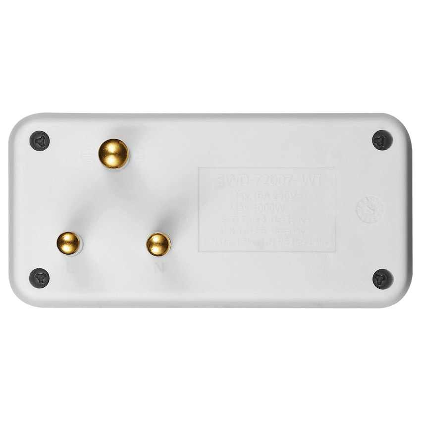 SWITCHED  2 Way Adaptor - White