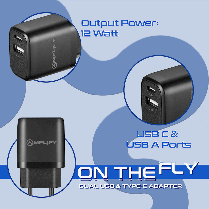 Amplify On the Fly Dual USB & Type-C Adapter - Guards On Duty Shop & Security Guards