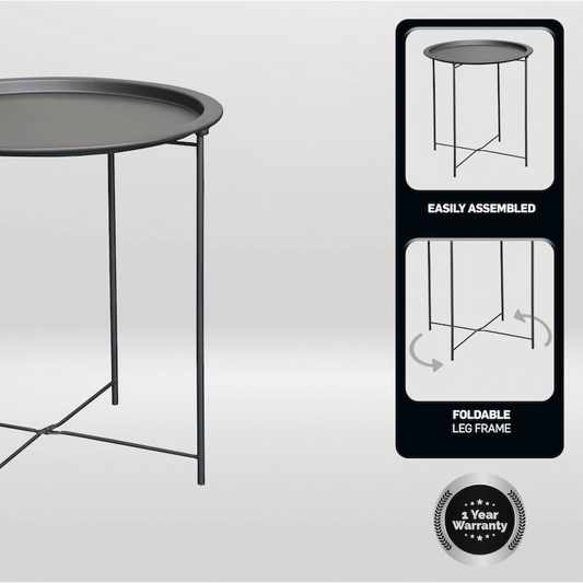 Everfurn Nala Side Table Black, Painted MDF, Steel Frame, 2 Pack