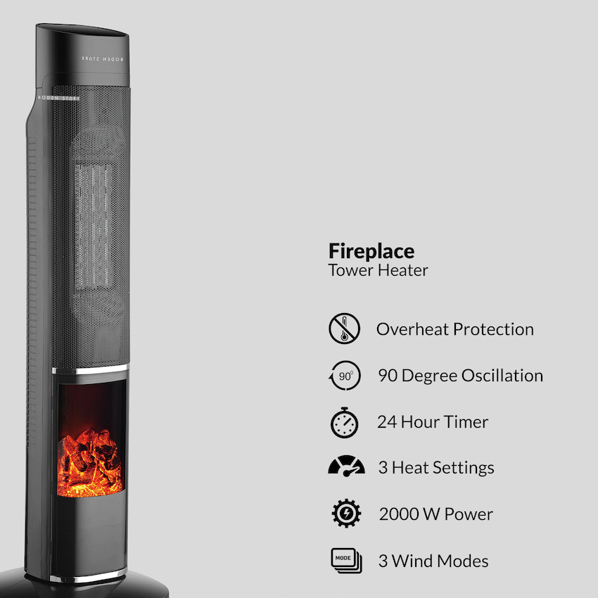 Boden Stark Fireplace Tower Heater - Guards On Duty Shop & Security Guards
