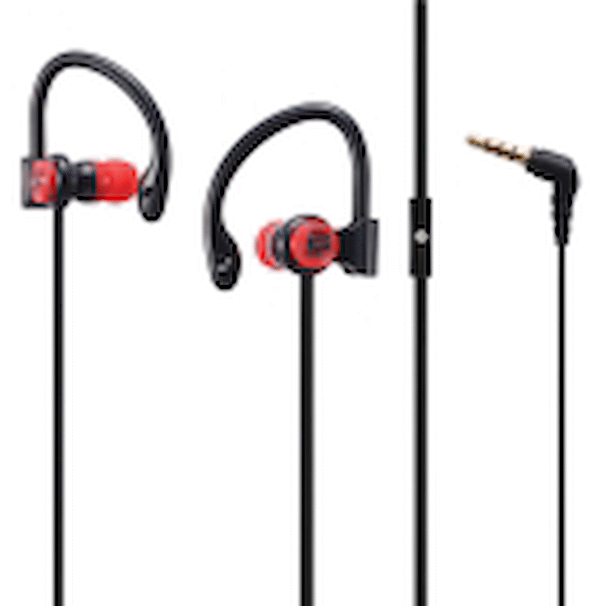 Bounce Break series hook-on earphones Black/Red - Guards On Duty Shop & Security Guards