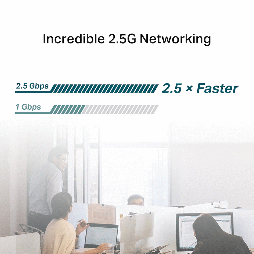 TP-Link 2.5 Gigabit PCI Express Network Adapter 2.5 Gbps PCIe 2.1 ×1 Supports 2.5/1 Gbps & 100 Mbps Networks