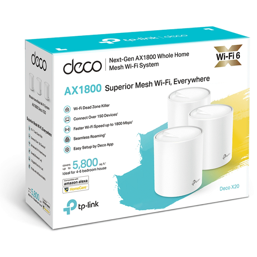 Deco X10 (3-Pack) AX1500 Whole-Home Mesh Wi-Fi 6 System (Tri-Band)