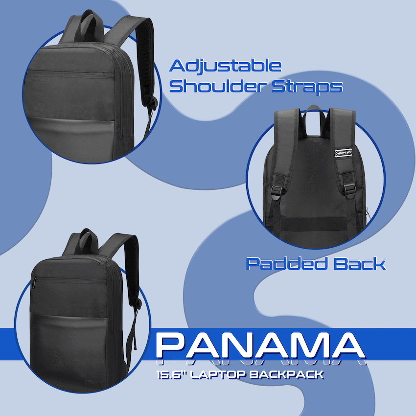 Amplify Panama 15.6" Laptop Backpack - Black - Guards On Duty Shop & Security Guards