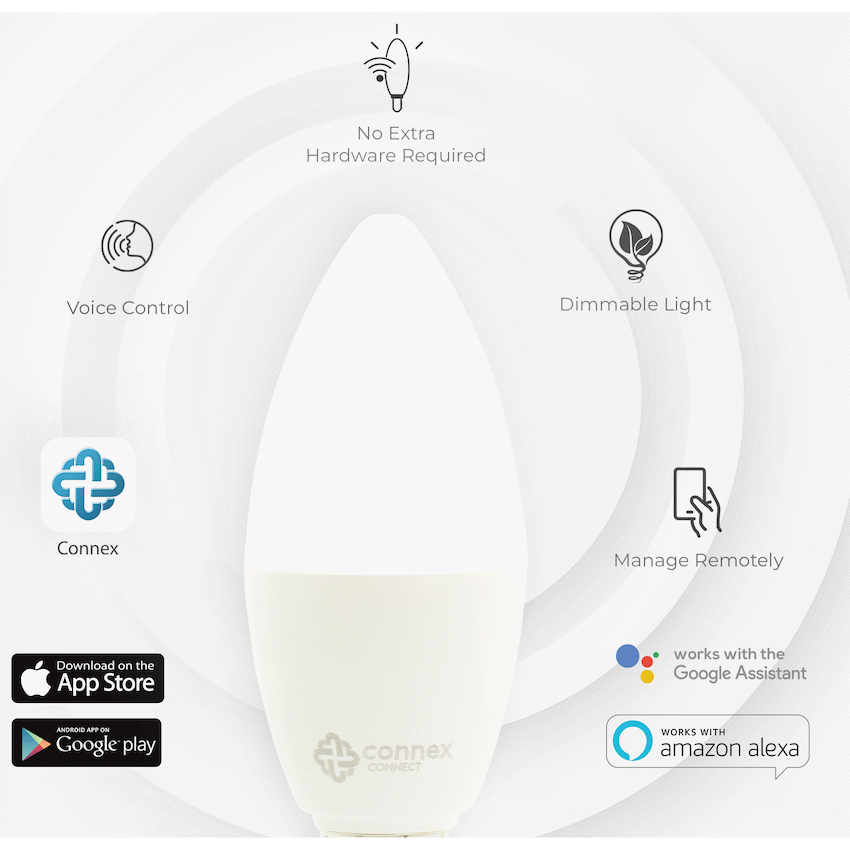 Smart WiFi Bulb 4.5W LED White Candle Bayonet - Guards On Duty Shop & Security Guards