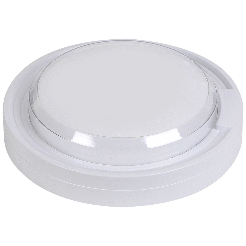 Ellies Cresent Series AC 24W Round LED Bulkhead - PC - WT