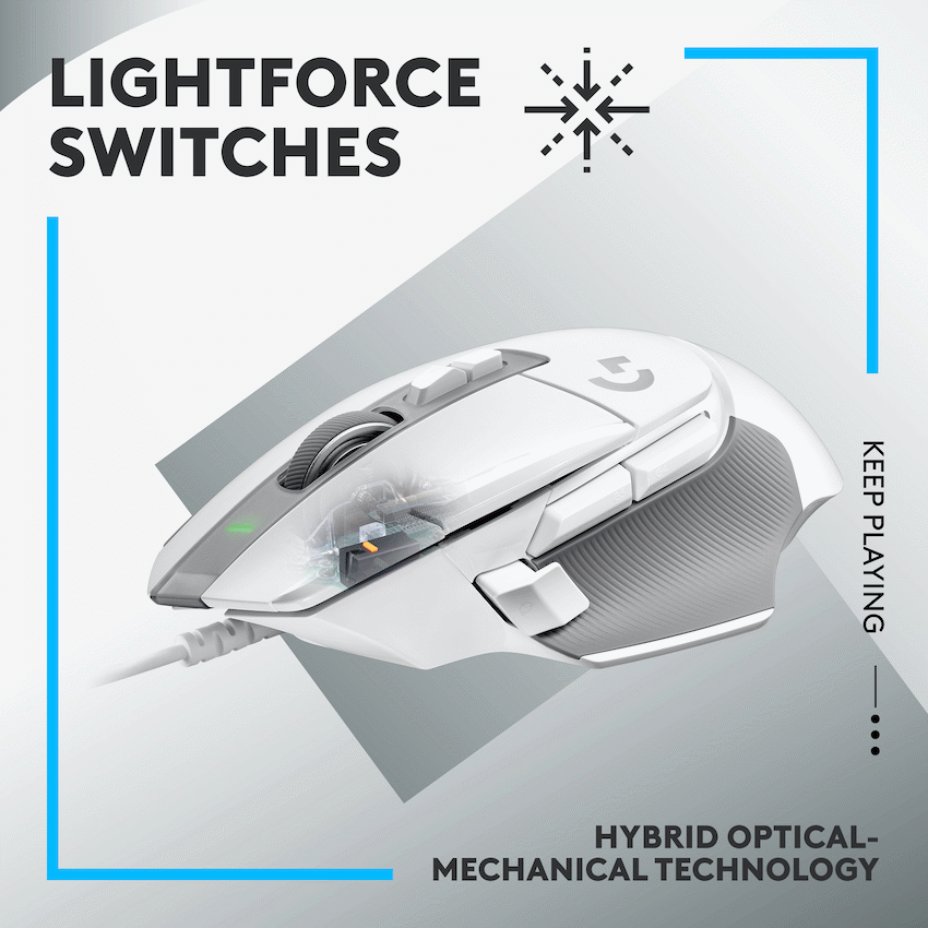 Logitech(R) G502 X Wired Gaming Mouse - White