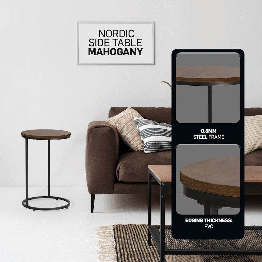Everfurn Nordic Side Table Mahogany