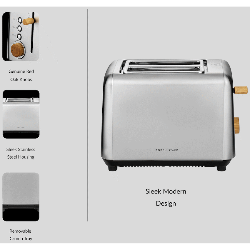 Boden Stark Anson Collection 2-Slice Stainless Steel Toaster - Guards On Duty Shop & Security Guards