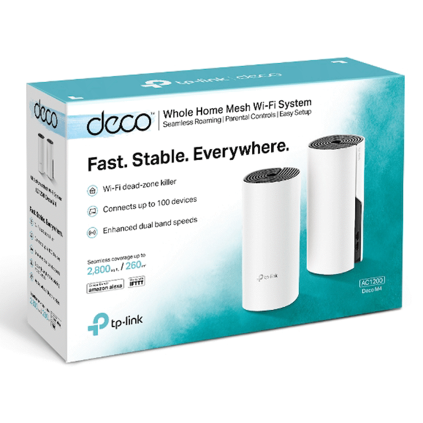 Deco M4 (2-Pack) AC1200 Whole-Home Mesh Wi-Fi System