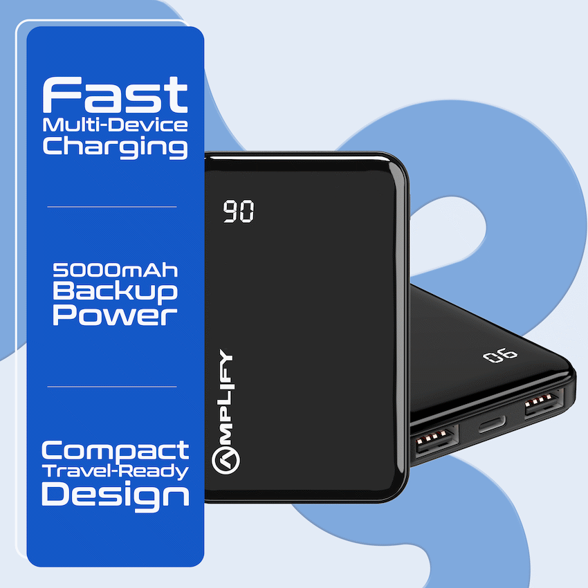 Amplify Spark 2 Series 5000 mAh Power Bank - Black - Guards On Duty Shop & Security Guards