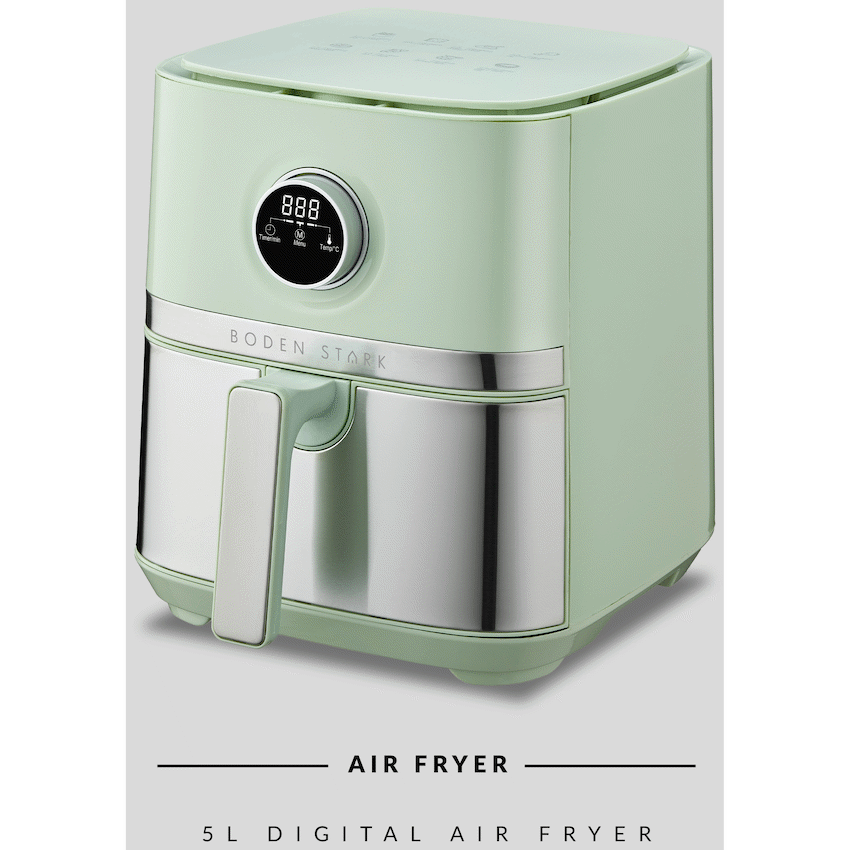 Boden Stark 5.0L Digital Air Fryer Green - Guards On Duty Shop & Security Guards