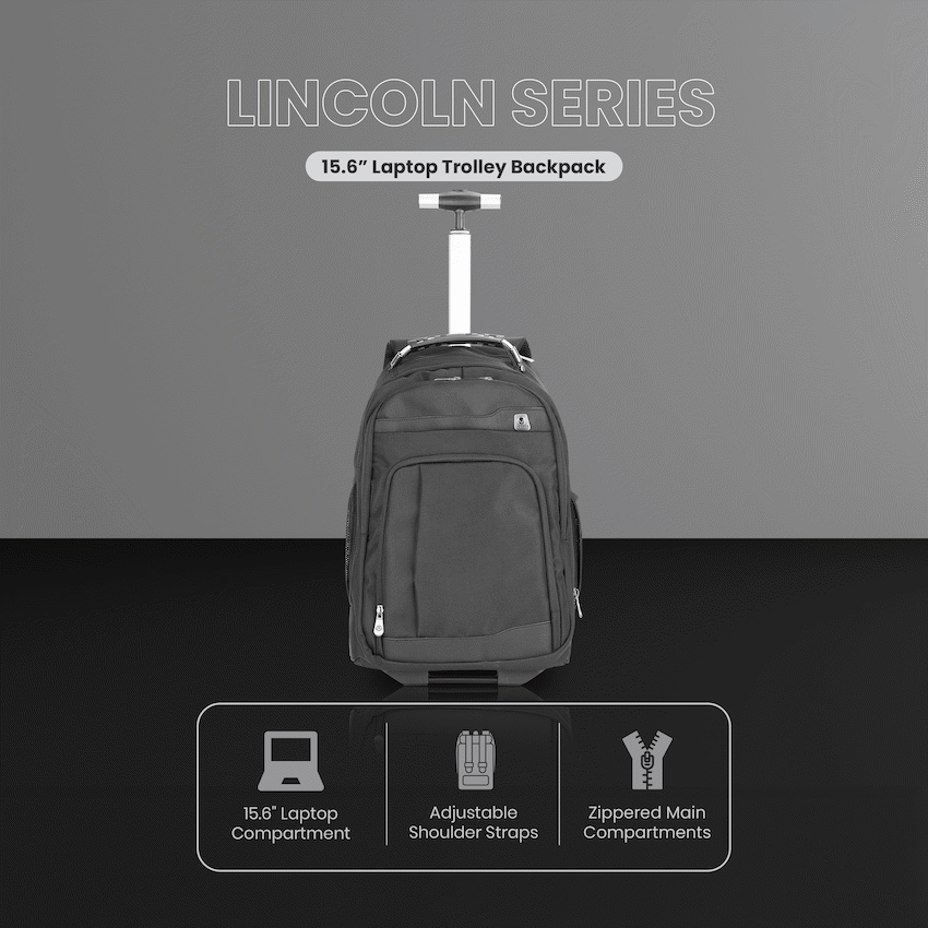 Volkano Lincoln 15.6" Laptop Trolley Backpack - Black