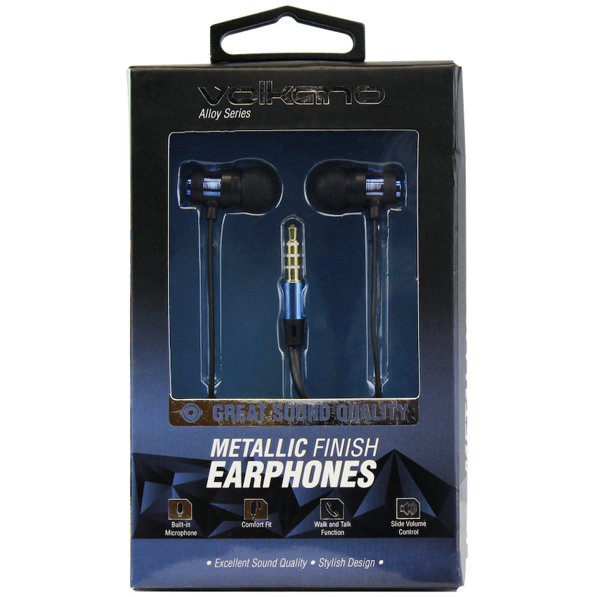 Volkano Alloy Series Metal Earphone - Blue