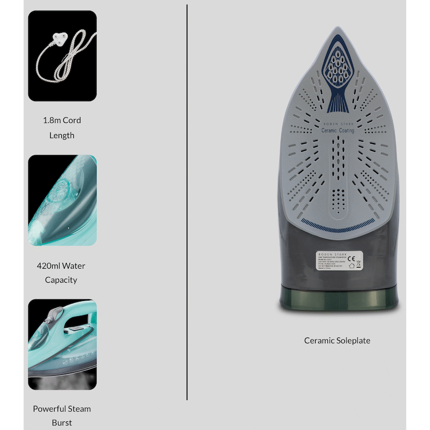 Boden Stark 2800w OneTemp Steam Iron - Guards On Duty Shop & Security Guards