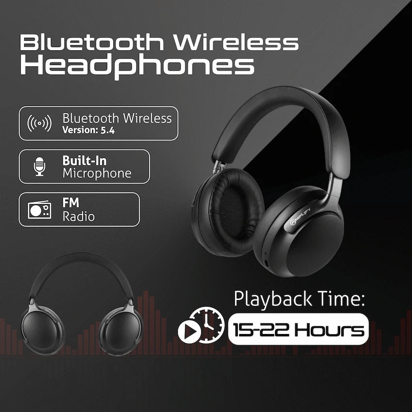 Amplify Chorus 3 Bluetooth Wireless Headphones - Black - Guards On Duty Shop & Security Guards
