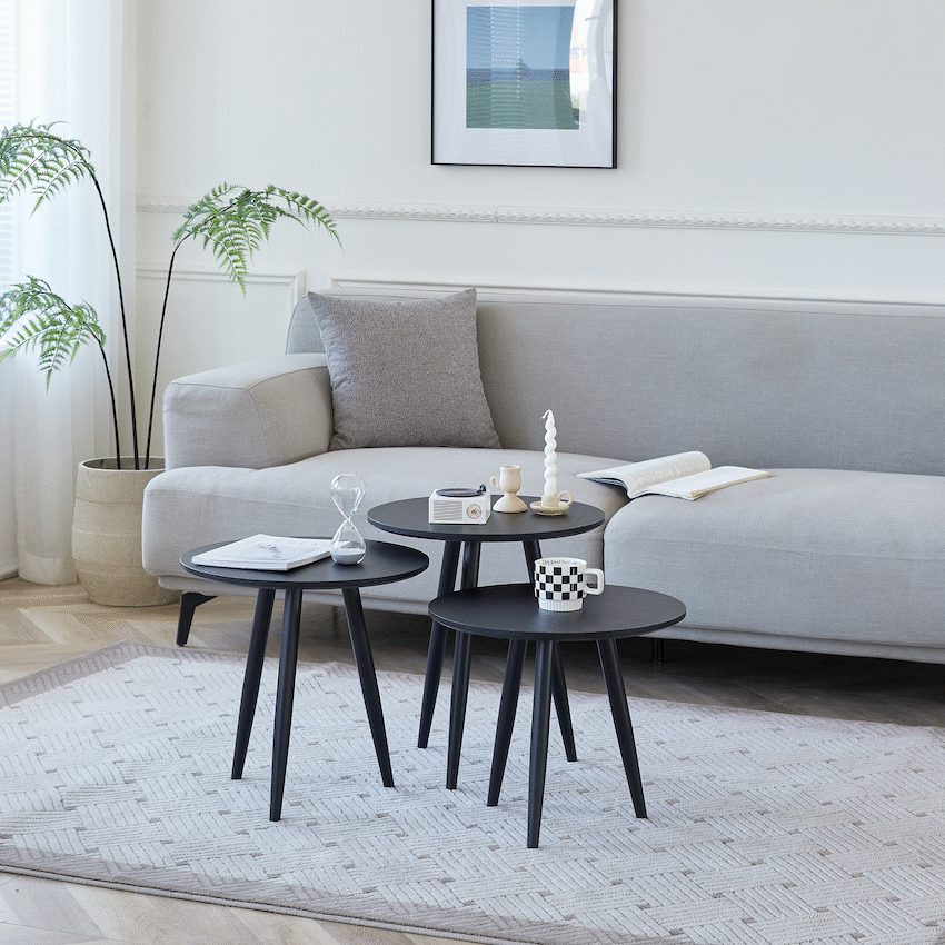 Everfurn Wooden Finish 3 - Piece Monaco Coffee Table