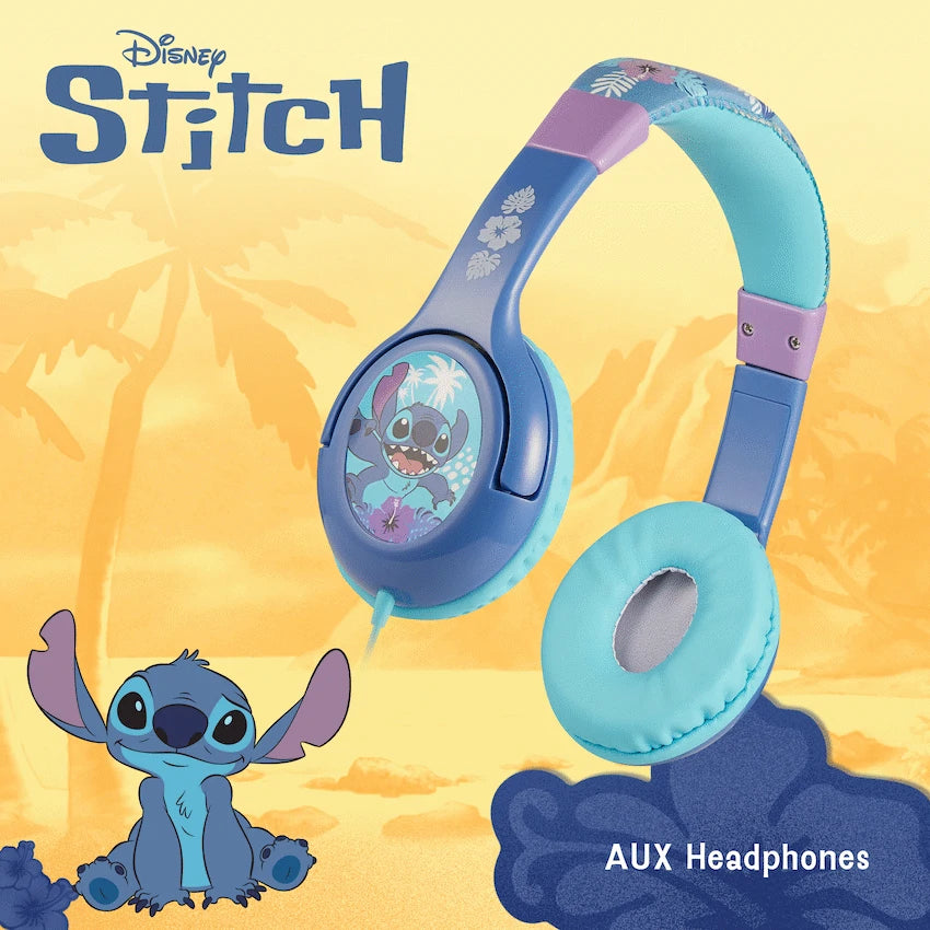 Disney Stitch Padded Auxiliary Headphones