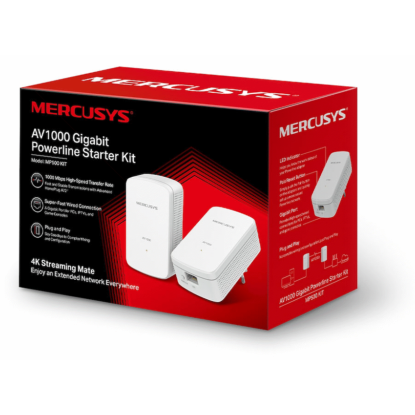Mercusys TP-Link Mercusys MP500 KIT AV1000 Gigabit Powerline Starter Kit