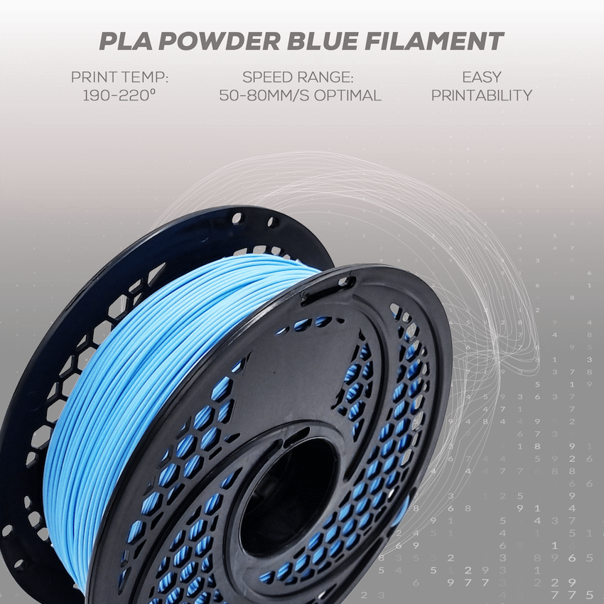 PLA Powder Blue Filament 1kg, 1.75mm