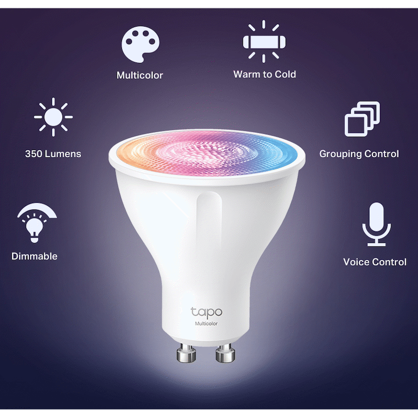 Tapo TP-Link Tapo TL33 3.7W Smart Wi-Fi Multicolour, Dimmable, GU10