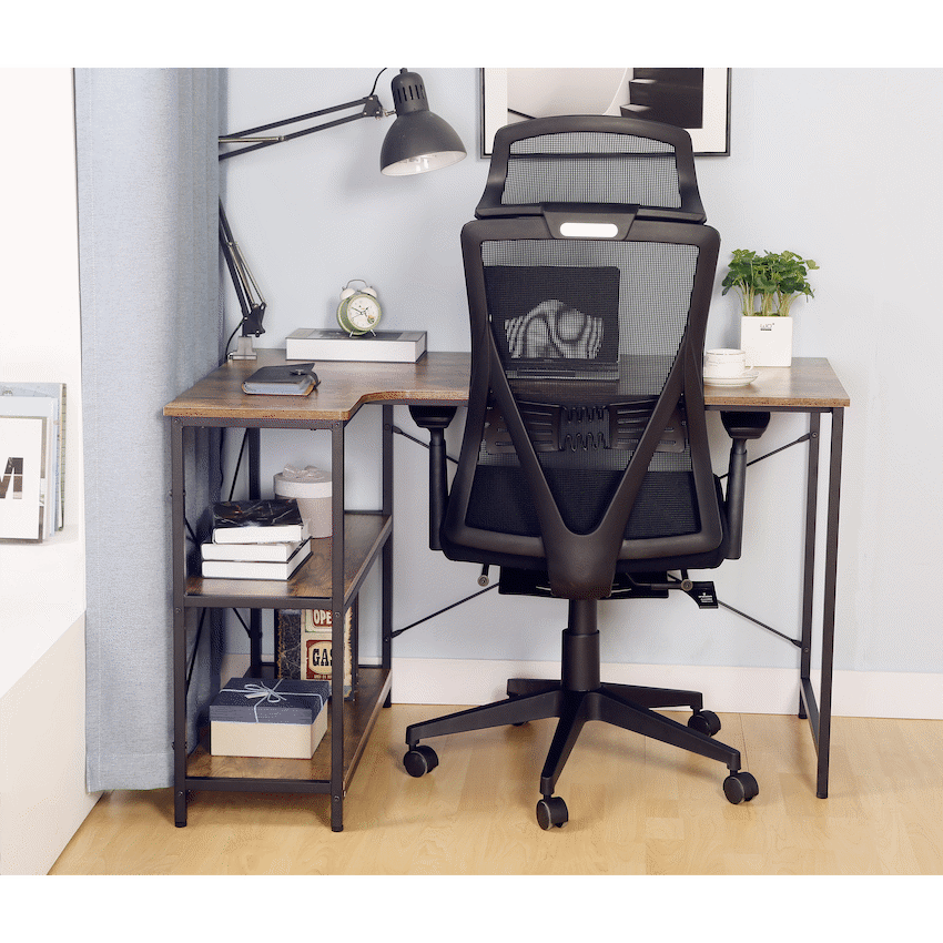 Everfurn Anthony L-Shaped Corner Work Desk - Steel Frame - Guards On Duty Shop & Security Guards