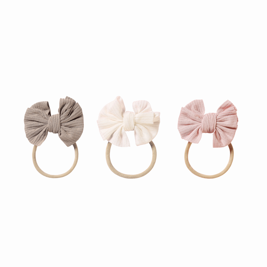 Echo Baby Bow Headbands - Set of 3 (Bone, white, pink) - Guards On Duty Shop & Security Guards