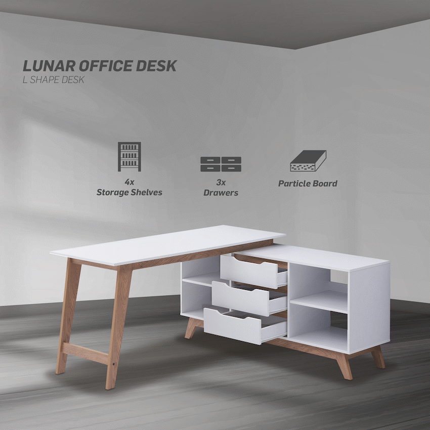 Everfurn Lunar Office Desk - 2 Boxes