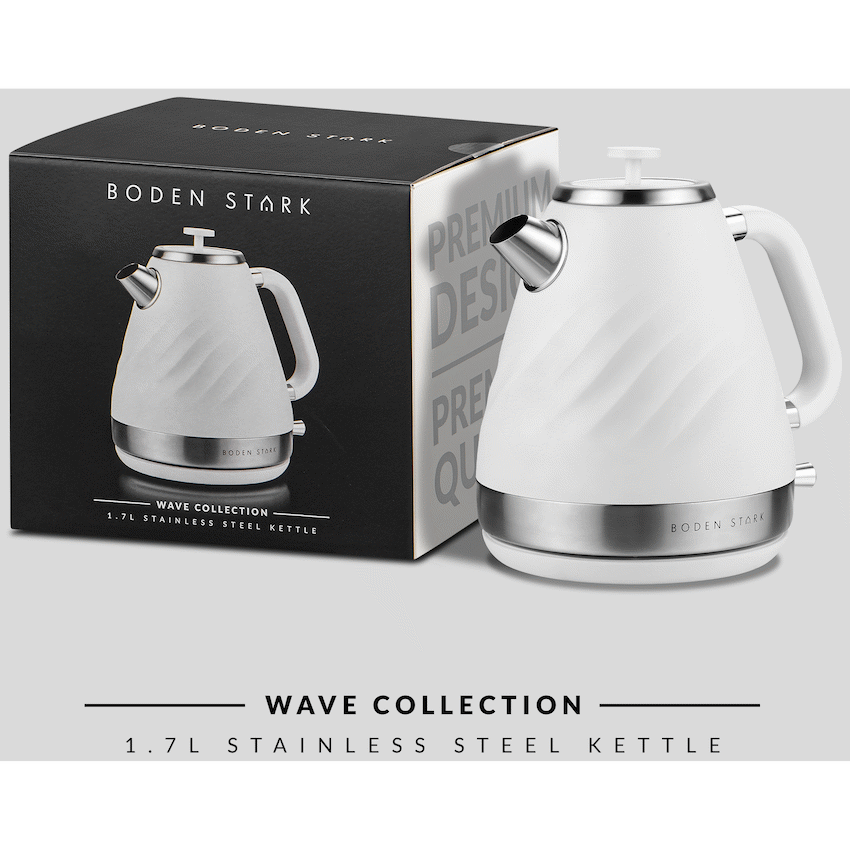 Boden Stark 1.7l Stainless Steel Kettle - White - Guards On Duty Shop & Security Guards