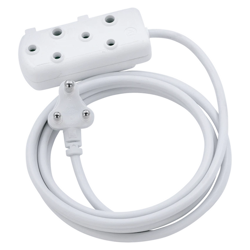 Switched Light Duty Side by Side (SBS) Extension Leads 5m - WT