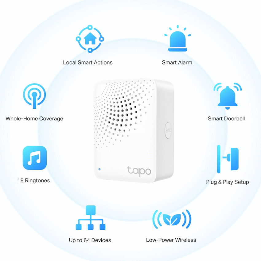 Tapo TP-Link Tapo H100 Smart Wi-Fi 868mhz Hub with Chime