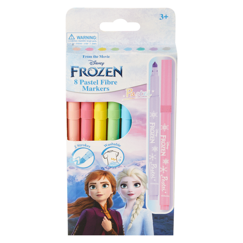 Frozen 8 Pastel Colour Fibre Markers Multi - Guards On Duty Shop & Security Guards