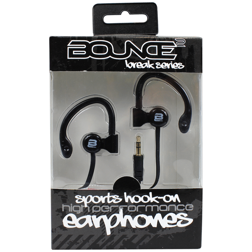Bounce Break Series Hook-On Earphones - Black