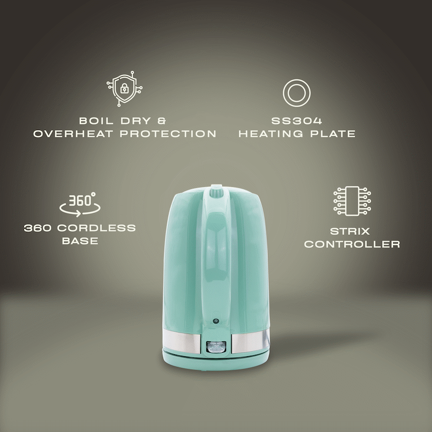Elektra 2200w 1.7l Plastic Kettle - Green