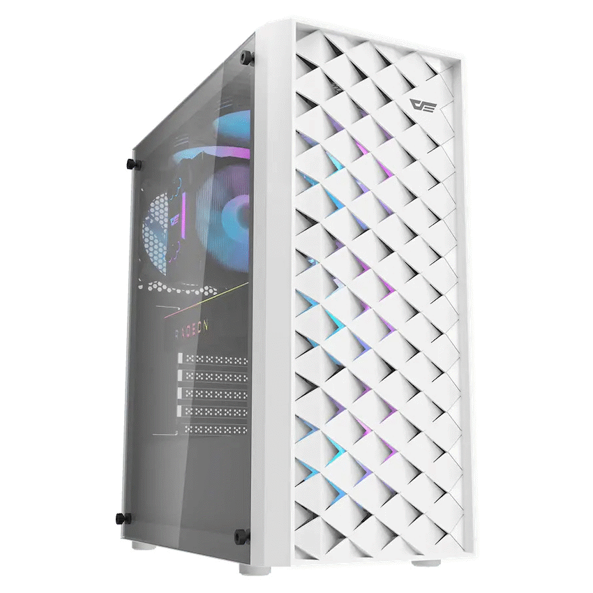 darkFlash Computer Case DK351 - White (with 4 ARGB Fans) - Guards On Duty Shop & Security Guards