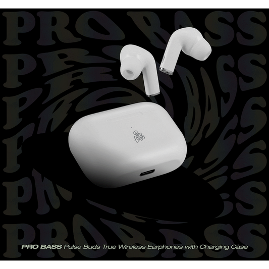 Pro Bass Pulse Buds True Wireless Earphones with Charging Case - White